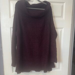 Women's Mari Skye Rich Burgundy Cowl Neck Sweater